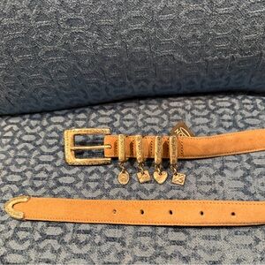 Brighton small Tan Belt with Gold-Tone Buckle and Charms